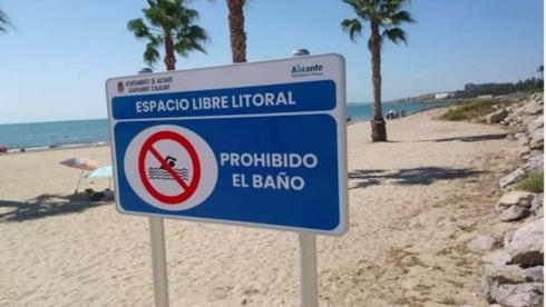 Espacio libre litoral. Prohibido el baño